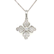 14k White Gold .25cttw Diamond Flower Pendant