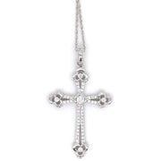 14k White Gold .16cttw Diamond Cross Pendant