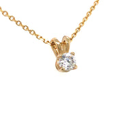 14k Yellow Gold 0.10ct Diamond Solitaire Necklace