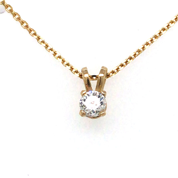 14k Yellow Gold 0.10ct Diamond Solitaire Necklace