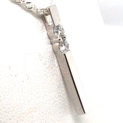 14k White Gold .2cttw Diamond Bar Pendant