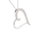 14k White Gold .2cttw Diamond Heart Necklace