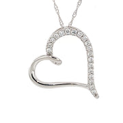14k White Gold .2cttw Diamond Heart Necklace