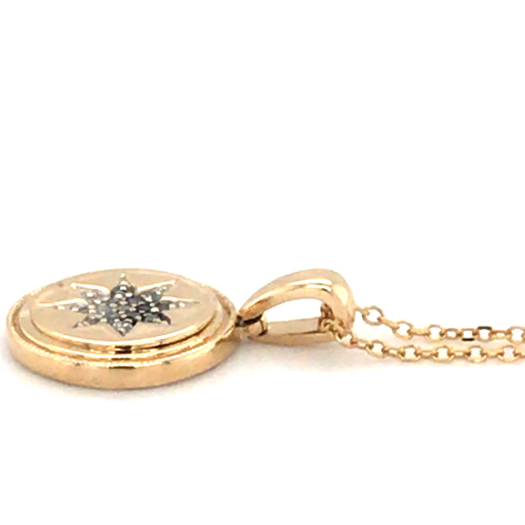 14k Yellow Gold .04cttw Diamond Star Pendant