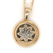 14k Yellow Gold .04cttw Diamond Star Pendant