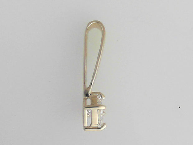 14k yellow gold diamond pendant with 0.86ct Square G/VS2 GIA