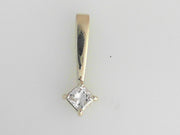 14k yellow gold diamond pendant with 0.86ct Square G/VS2 GIA