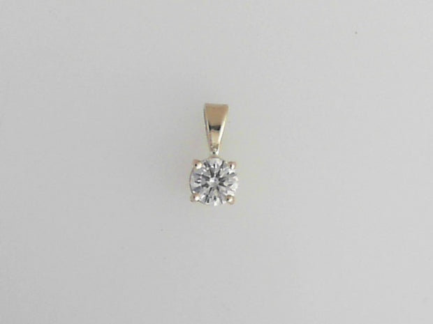 14k Yellow Gold .42ct G/H Si2 Diamond Solitaire Pendant