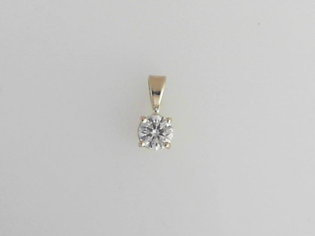 14k Yellow Gold .42ct G/H Si2 Diamond Solitaire Pendant