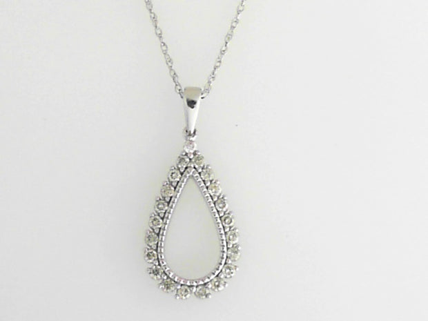 14k White Gold Diamond Pendant 0.25tw Round G/H SI1 Diamonds