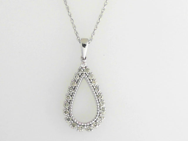 14k White Gold Diamond Pendant 0.25tw Round G/H SI1 Diamonds
