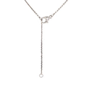 14k White Gold .47cttw Diamond Tassel Adjustable Necklace