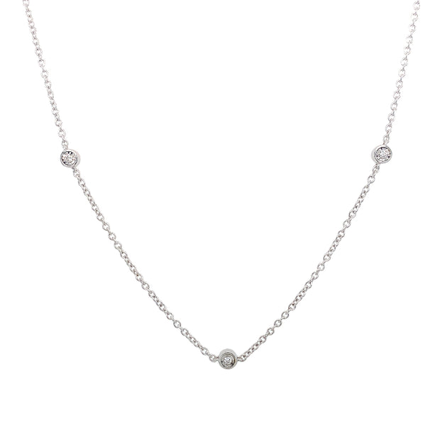 14k White Gold Diamond Necklace 0.25tw Round G/H SI2 Diamonds