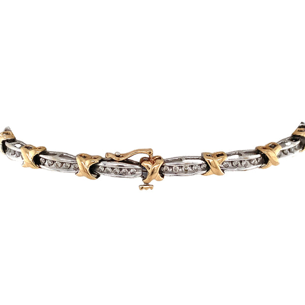 10k Two Tone Diamond Bracelet With 1.00Tw