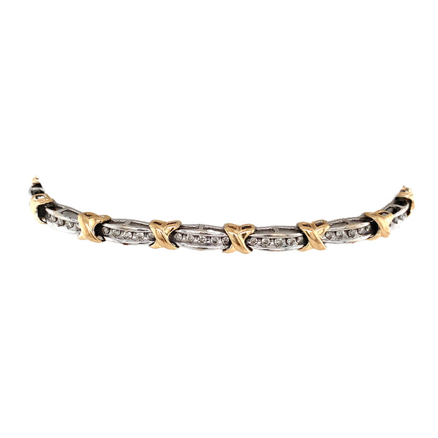 10k Two Tone Diamond Bracelet With 1.00Tw