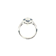 18k White Gold .49ct Marquise Diamond & Sapphire Ring