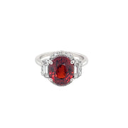 14k White Gold 5.12ct Oval Spessartite Garnet with 0.45cttw Diamonds