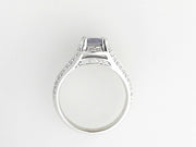 14K White Gold Sapphire and Diamond Ring with 0.31twd diamonds