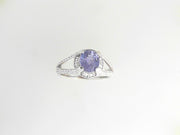 14K White Gold Sapphire and Diamond Ring with 0.31twd diamonds