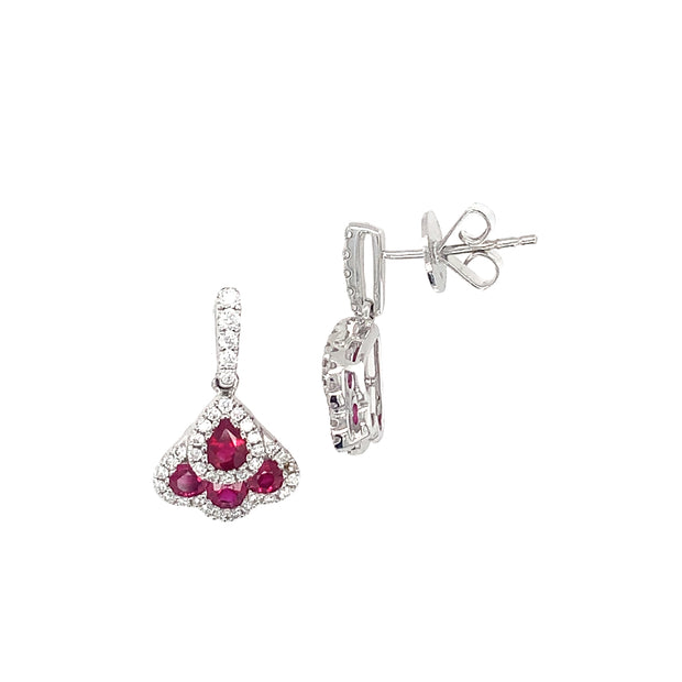 18k Ruby and Diamond Earrings