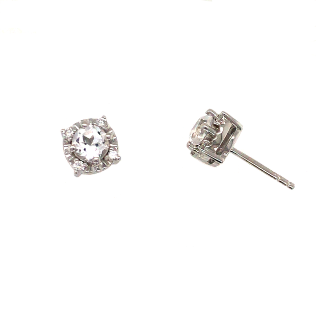 Sterling Silver Lab White Sapphire Earrings