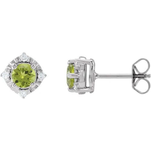 Sterling  Silver Peridot Earrings