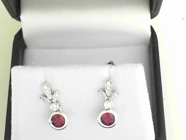 14k White Gold Oval Tanzanite and Diamond Dangle Studs