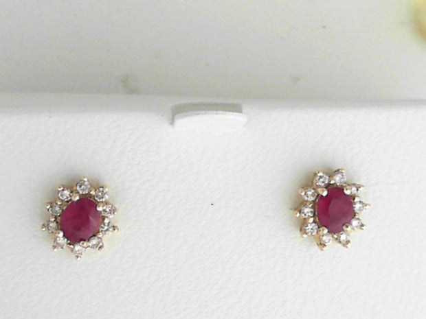 14k White Gold Oval Tanzanite and Diamond Dangle Studs