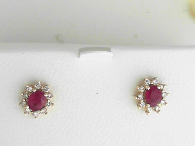 14k White Gold Oval Tanzanite and Diamond Dangle Studs