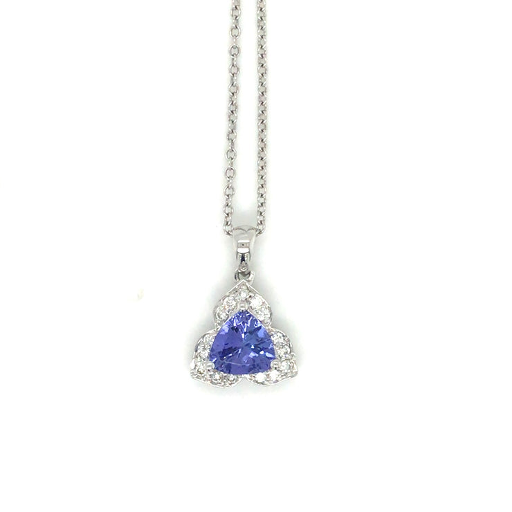 Tanzanite and Diamond Pendant in 14k Gold