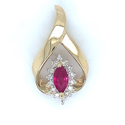 14k Ruby and Diamond Pendants With 0.09Tw Round Diamonds