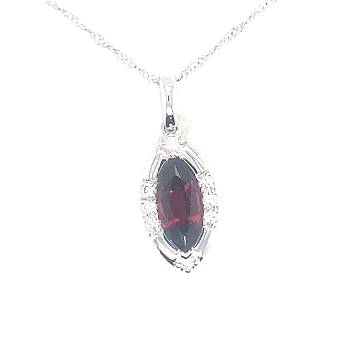 10k White Gold Spinel Marq.Pendant