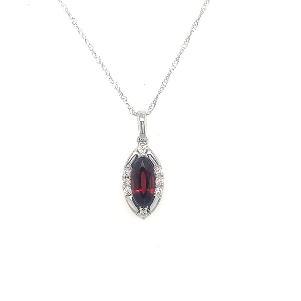 10k White Gold Spinel Marq.Pendant