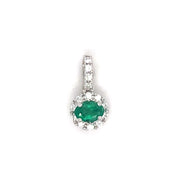 14k Emerald and Diamond Pendant