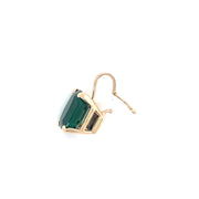 14k Yellow Gold Enhancer Pendant / 6.40Ct  Green Tourmaline Cushion