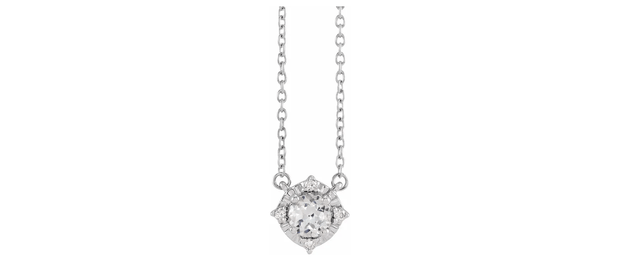 Sterling Silver Lab Created White Sapphire Pendant