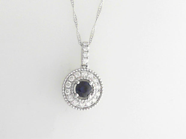 14k White Gold Sapphire Pendant 0.25ct