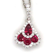 18k White Gold Ruby and Diamond Necklace