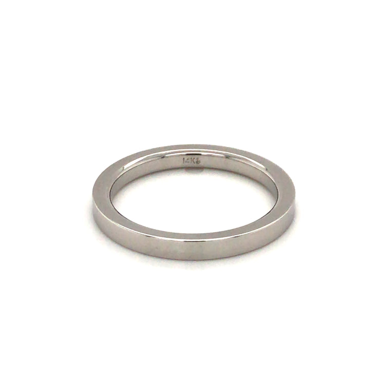 14k White Gold Wedding Band