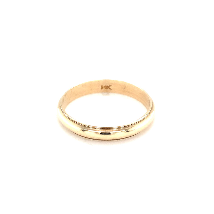 3mm 14k Yellow Gold Milgrain Edged Wedding Band