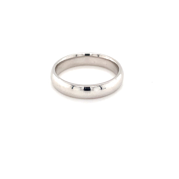 4mm 14k White Gold Comfort Fit Wedding Band