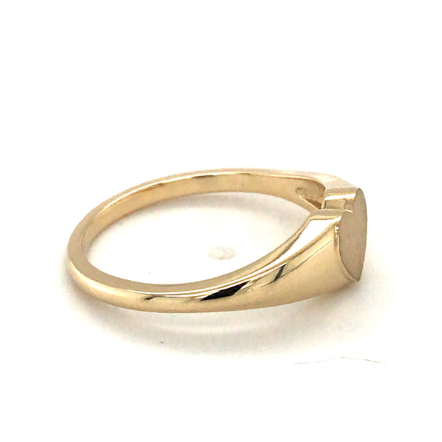 14k Yellow Gold Heart Signet Ring