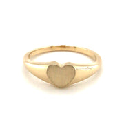 14k Yellow Gold Heart Signet Ring