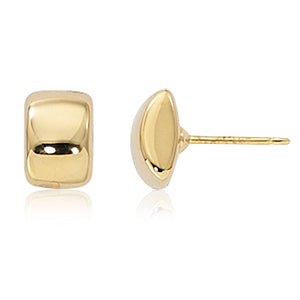 14k Yellow Gold Puffy Rectangle Studs