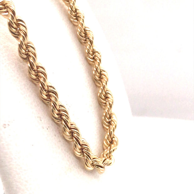 2.7mm 14k Yellow Gold French Rope Chain