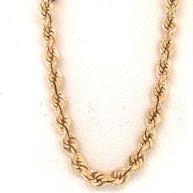 2.7mm 14k Yellow Gold French Rope Chain
