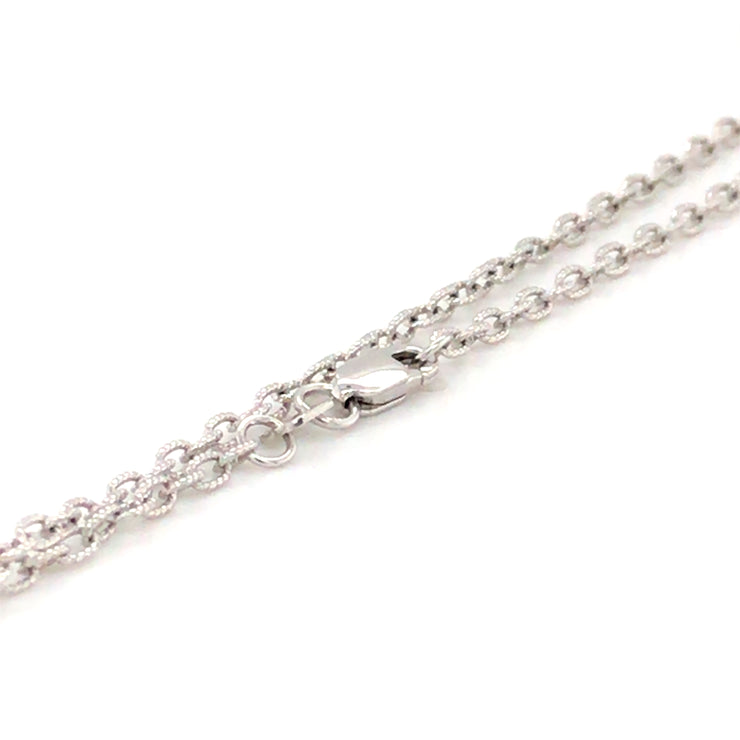 14K White Gold Handmade Rolo Chain