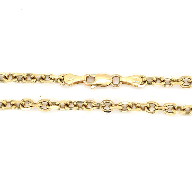 14k Yellow Gold Flat Rolo Chain