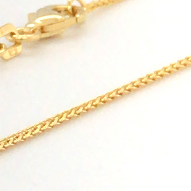 14k Yellow Gold Diamond Cut Round Wheat Chain