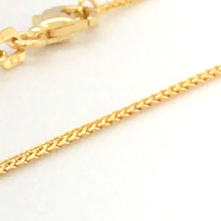 14k Yellow Gold Diamond Cut Round Wheat Chain